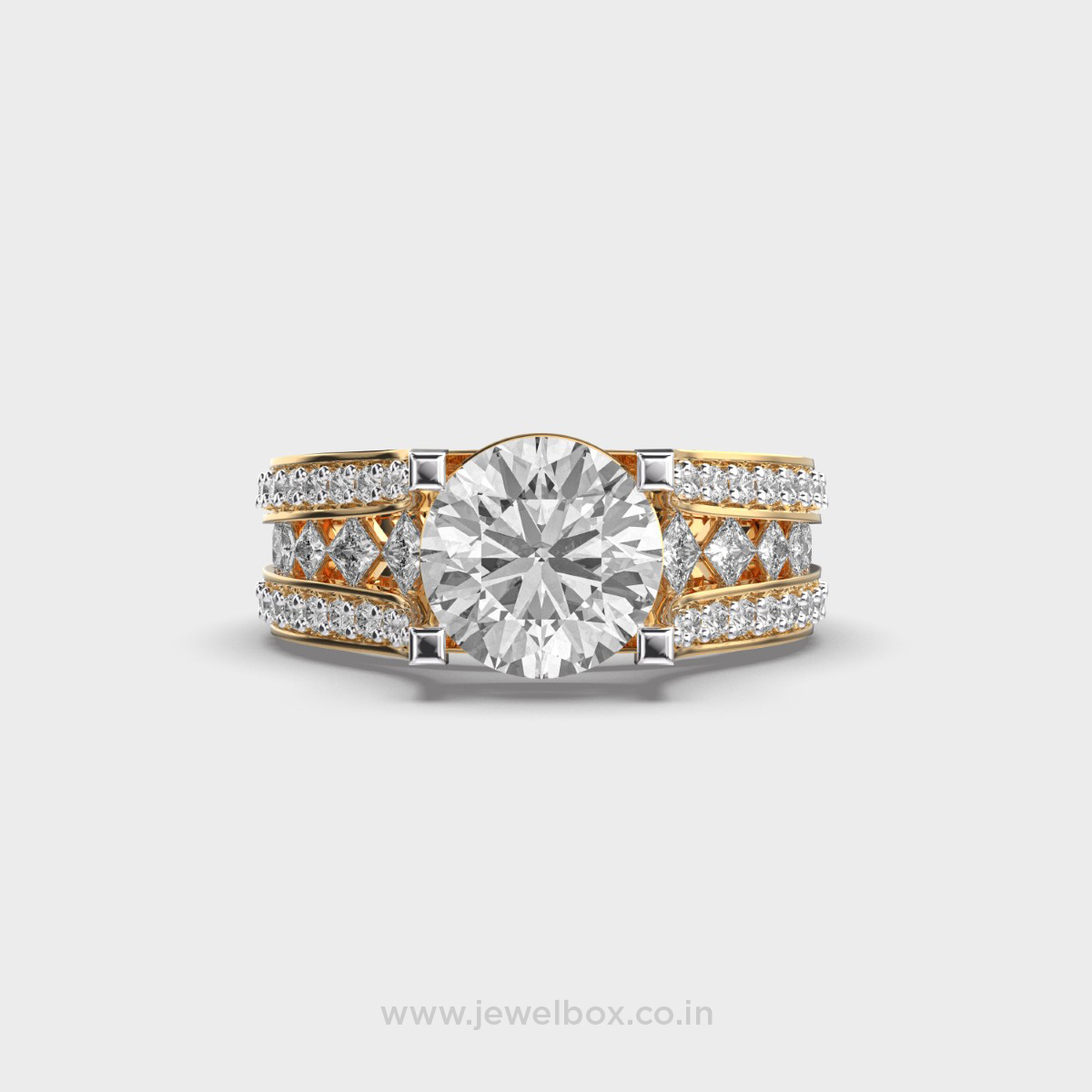 Dazzling Cassiopeia Princess Cut Diamond Ring