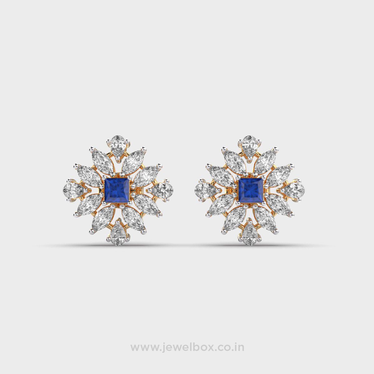 Duchess Diana Blue Stone Diamond Earrings
