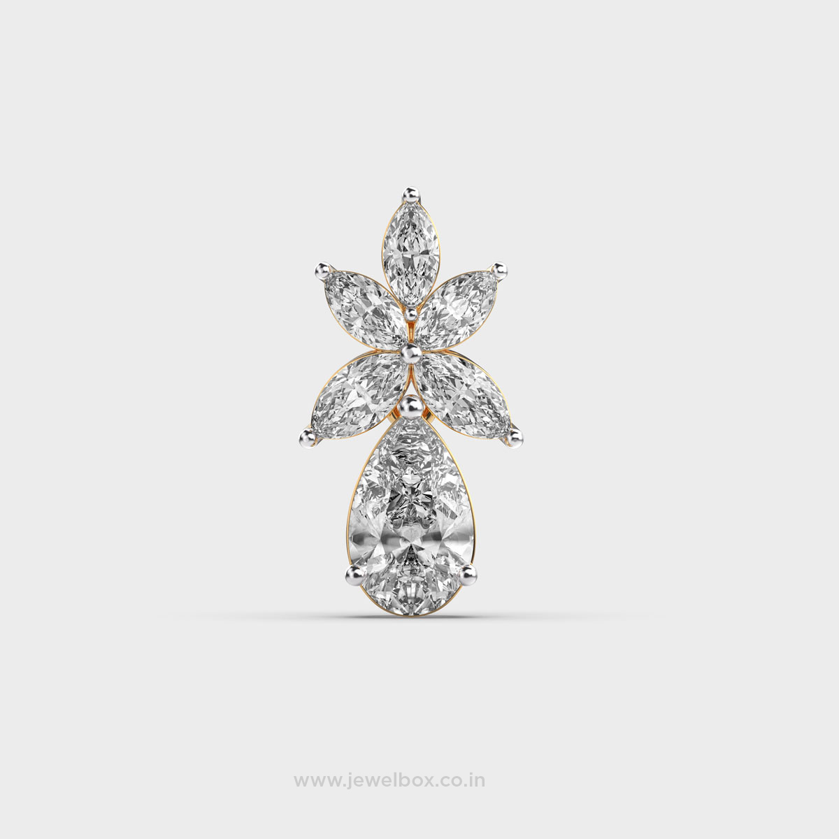Florina Pear Cut Diamond Pendant (Without Chain)