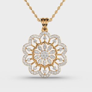Flower Halo Diamond Pendant