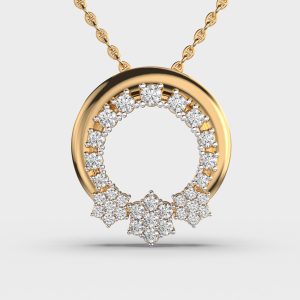 Circular Floral Diamond Pendant