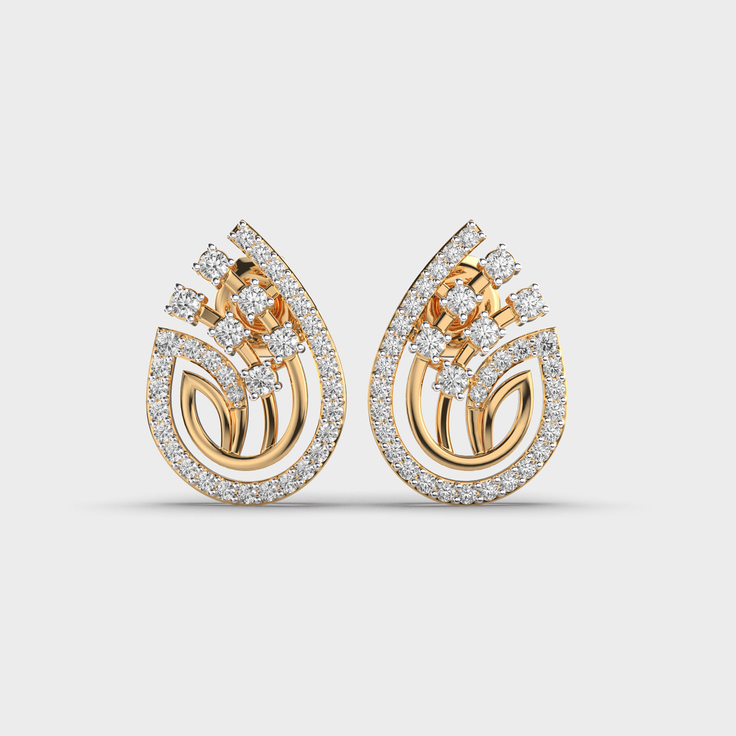Shimmering Tulip Fragment Diamond Earrings