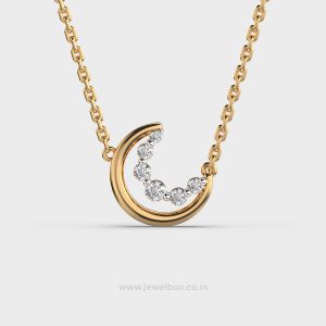 Moon Diamond Necklace with Chain