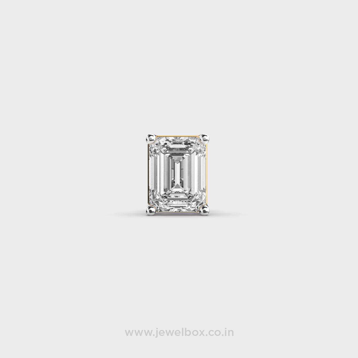 Regal Emerald Cut Diamond Stud For Men