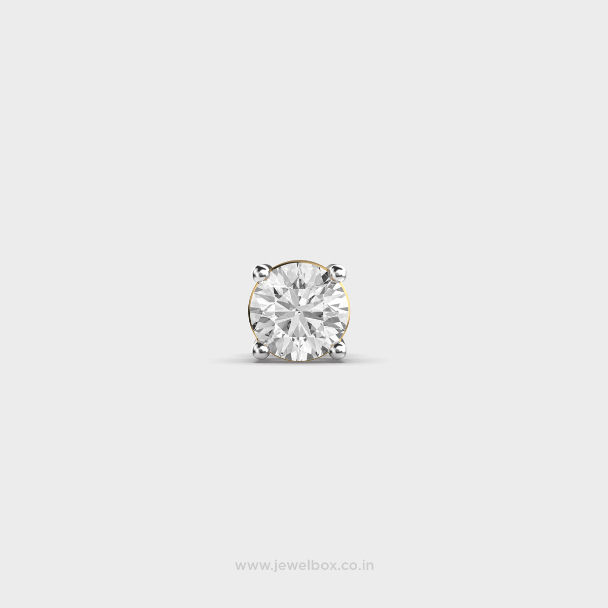 Radiant Vault Round Diamond Stud for Men