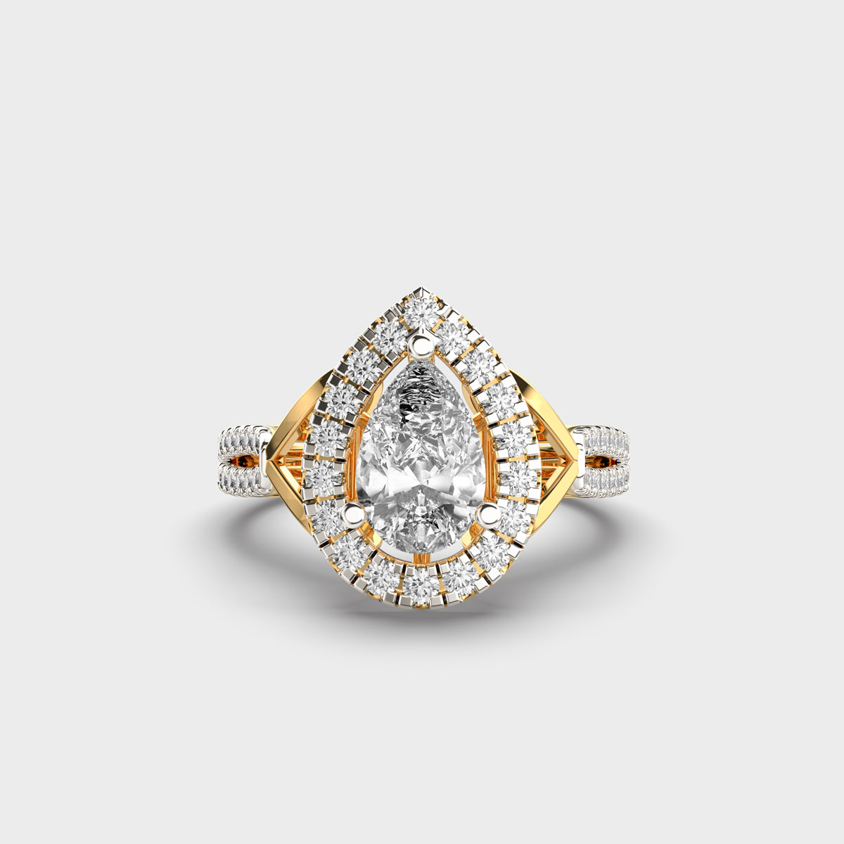 Sparkling Regina Pear Cut Diamond Ring