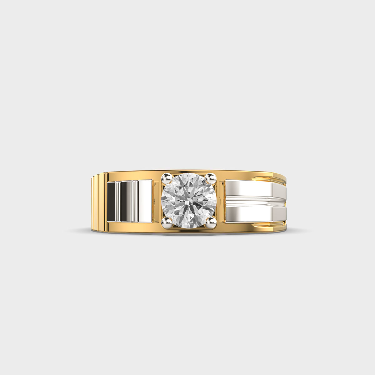 Dual Tone Ironclad Diamond Band For Men