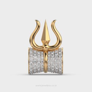 Shiva Trishul Diamond Pendant for Men