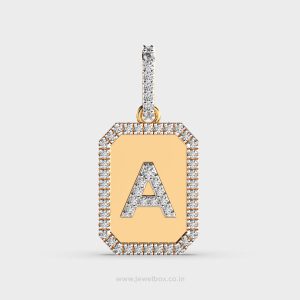 Alphabet A Diamond Pendant for Men
