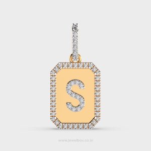 Alphabet S Diamond Pendant for Men
