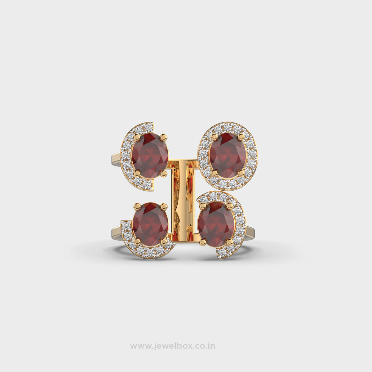Tsarina Red Stone Diamond Ring