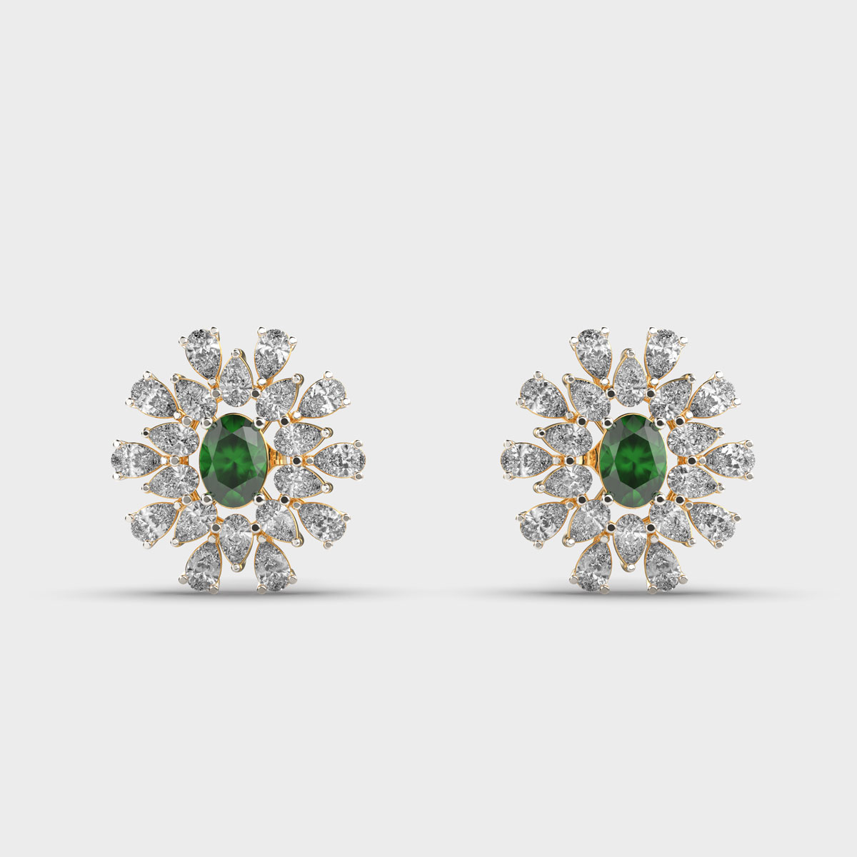 Rita Hayworth Green Stone Diamond Studs