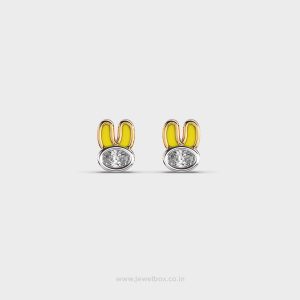 Bunny Diamond Earrings for Kids