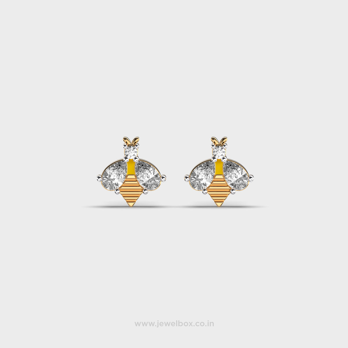 Bumble Bee Diamond Ear Studs For Kids