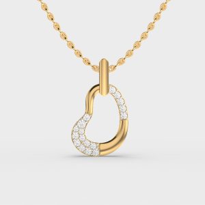 Oval Heart Diamond Encrusted Pendant