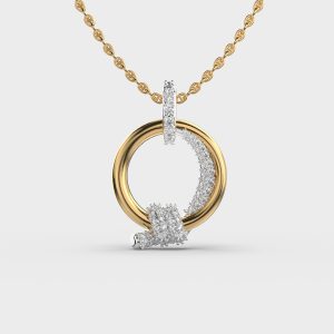 Round Corner Diamond Encrusted Pendant