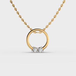 Duo Diamonds Round Pendant