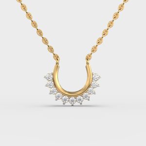 U Shaped Diamond Encrusted Pendant