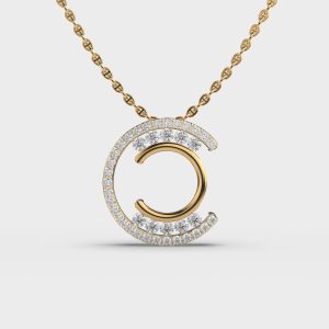 Shining C Alphabet Diamond Pendant