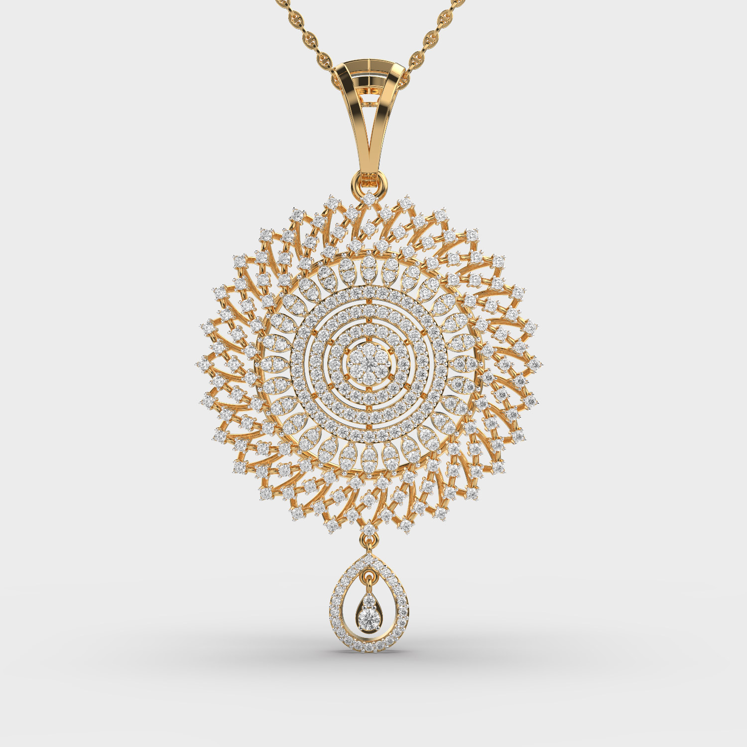 Queen's Ornate Jewel Diamond Pendant (Without Chain)