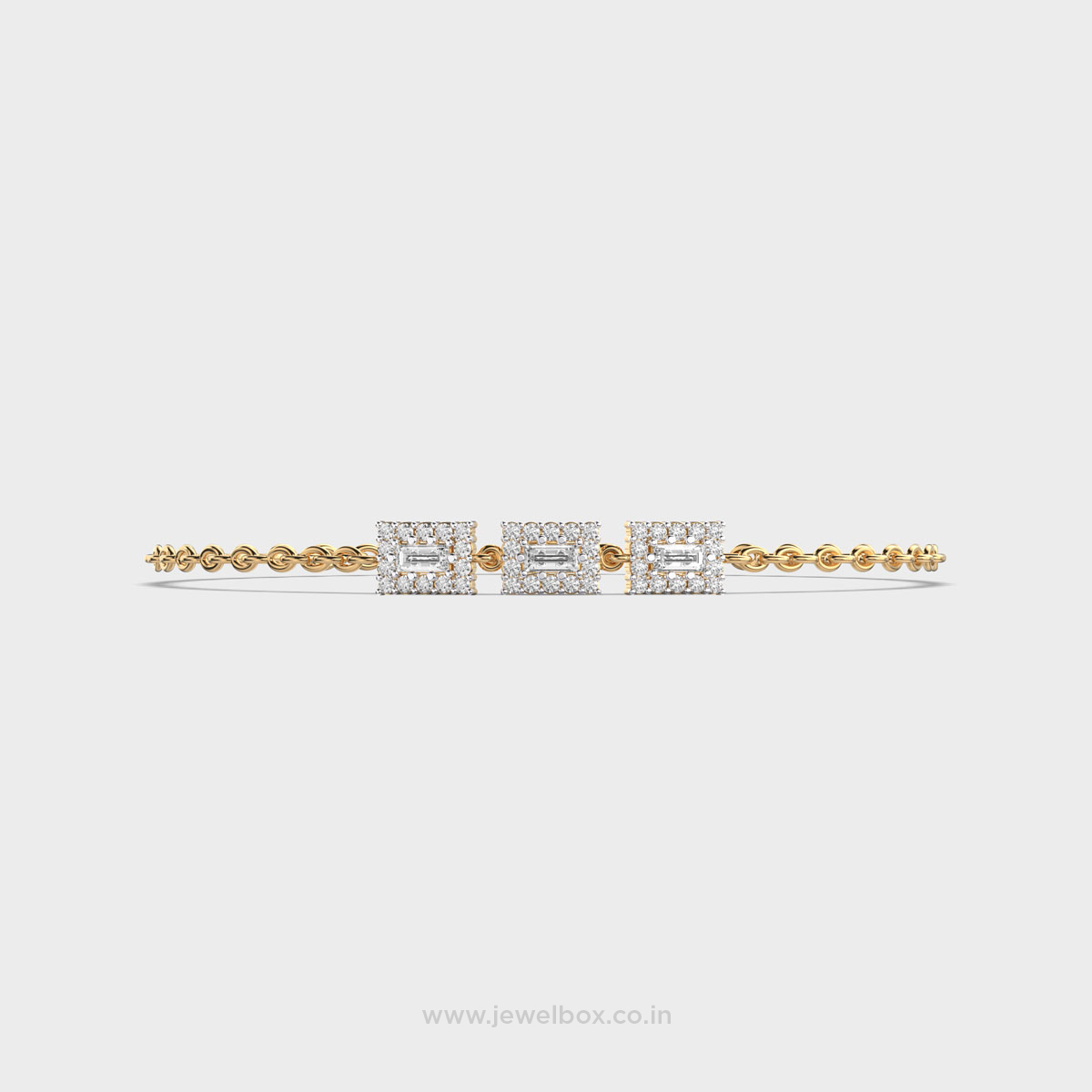 Trio Baguette Beam Diamond Bracelet