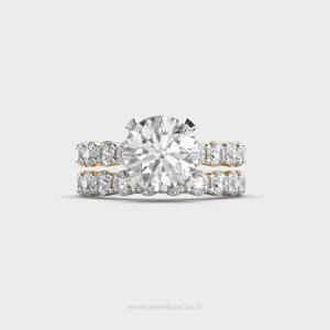 Brilliant Cut Solitaire Diamond Dual Band Ring