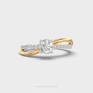 Single Solitaire Criss Cross Diamond Ring