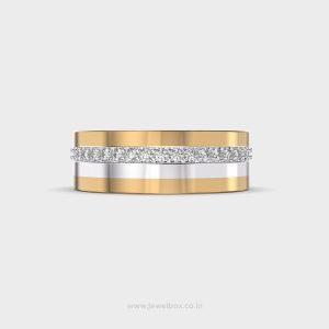 Dual Tone Four Band Diamond Ring