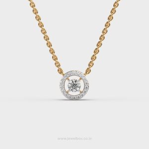 Zen Halo Diamond Pendant with Chain