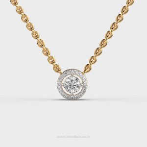 Classic Halo Diamond Pedant with Chain
