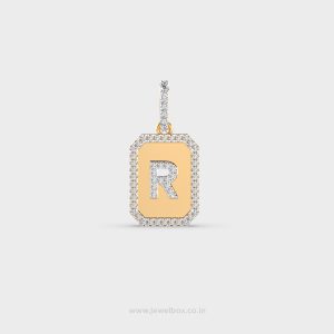Alphabet R Diamond Pendant without Chain