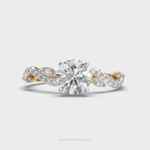 Twisted Band Round Solitaire Ring