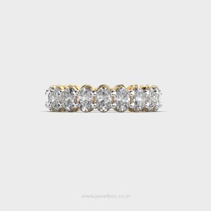 Oval Diamond Encrusted Stacking Band Ring