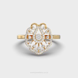 Luxe Leaf Diamond Encrusted Cocktail Ring