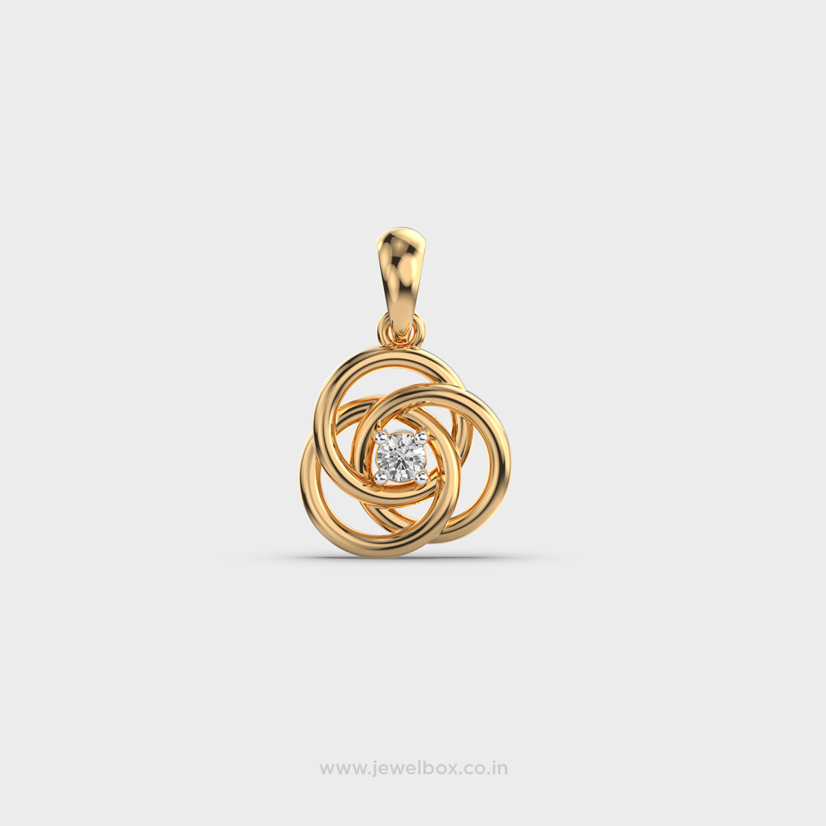 Rose in a Thistle Diamond Pendant (Without Chain)
