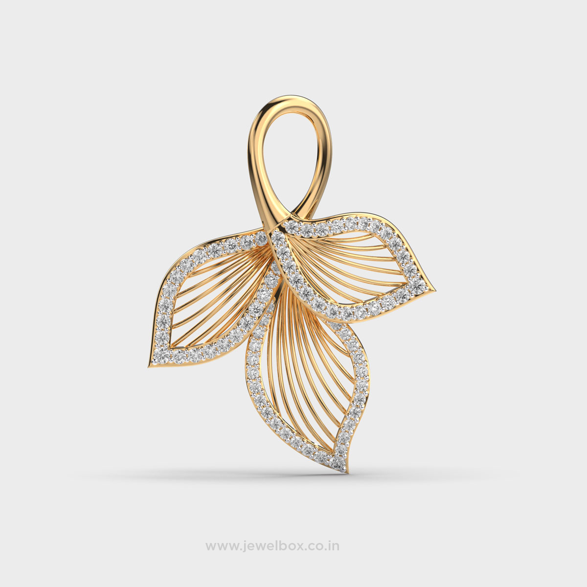 Clover Diamond Encrusted Pendant (Without Chain)