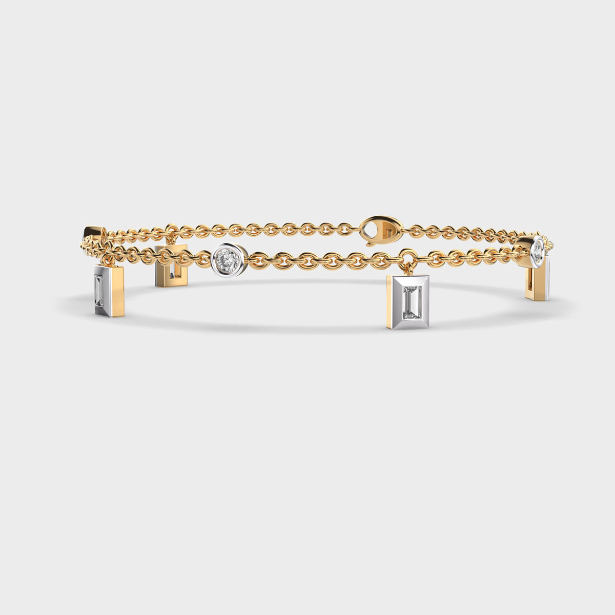 Chain Charm Diamond Bracelet