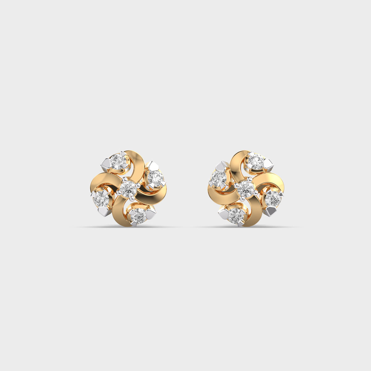 Radiant Swirl Diamond Earrings