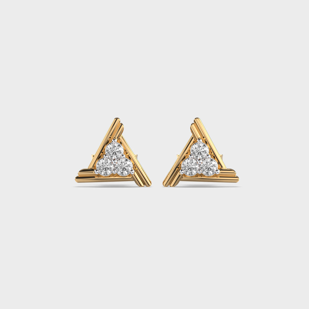 Triangle Fiasco Diamond Stud Earrings
