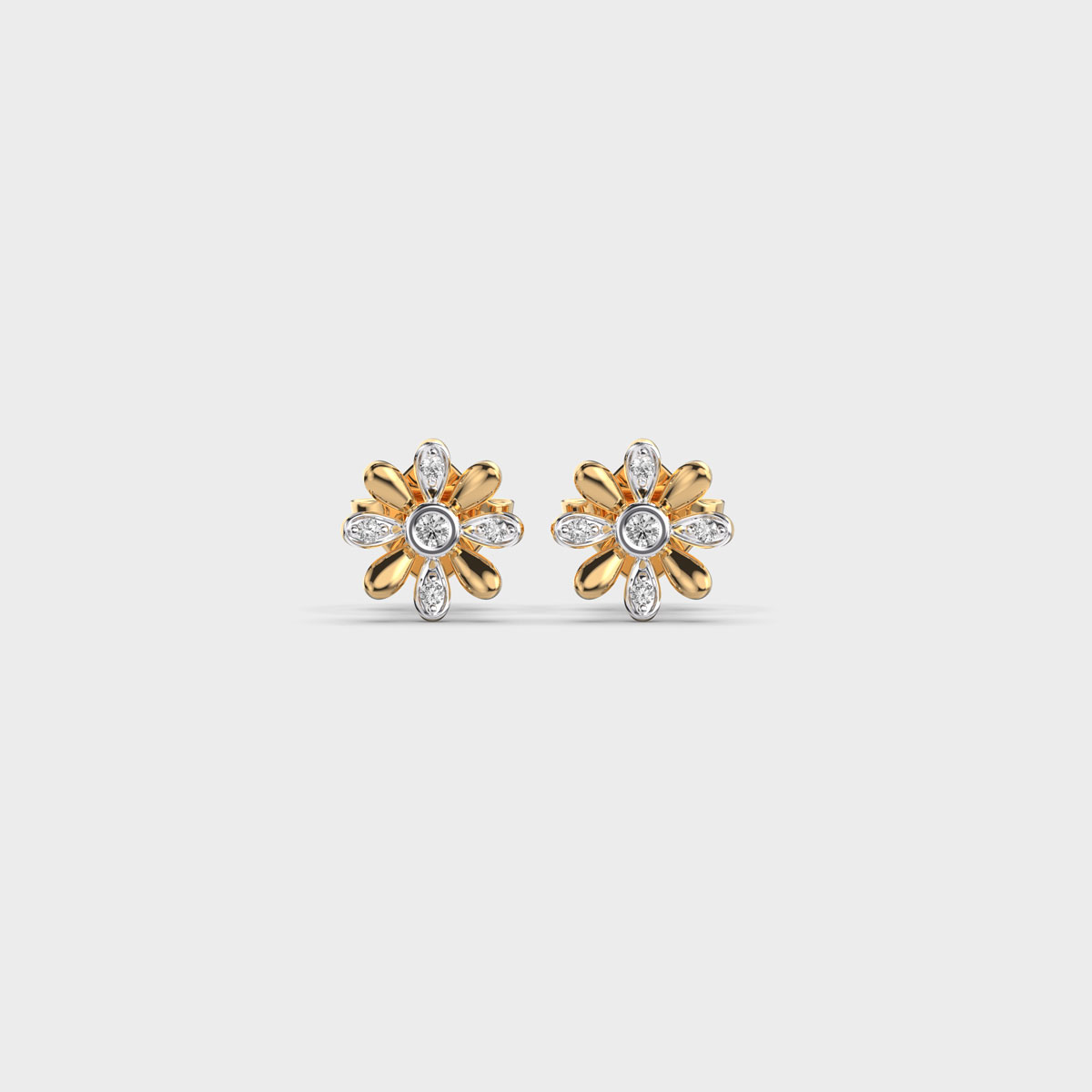Flower Bliss Diamond Petal Earrings