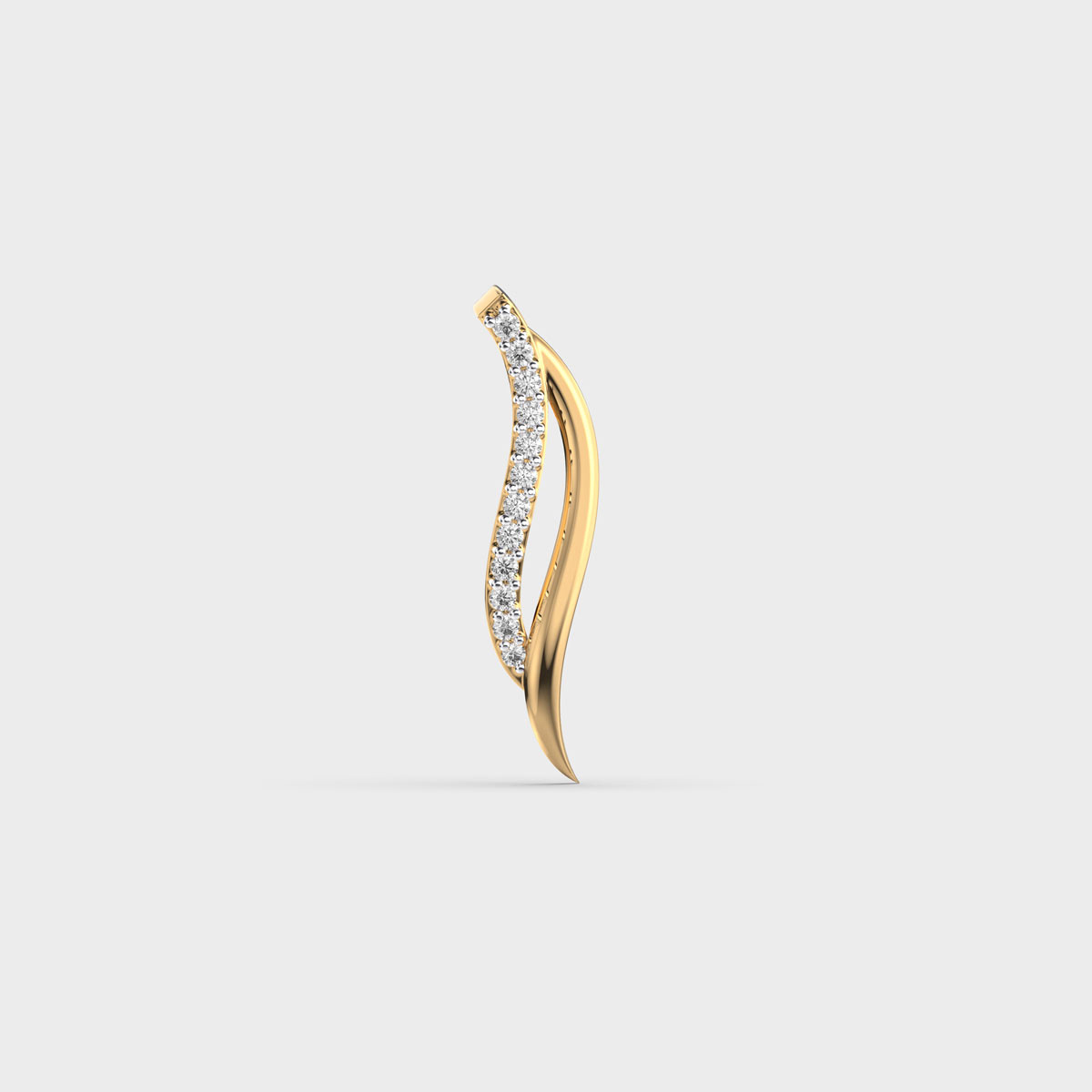 Curved Diamond Pendant (Without Chain)