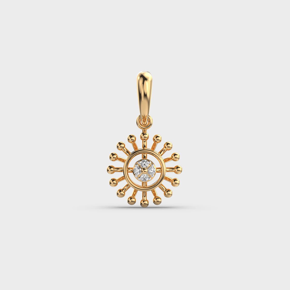 Radiant Sunburst Diamond Pendant (Without Chain)
