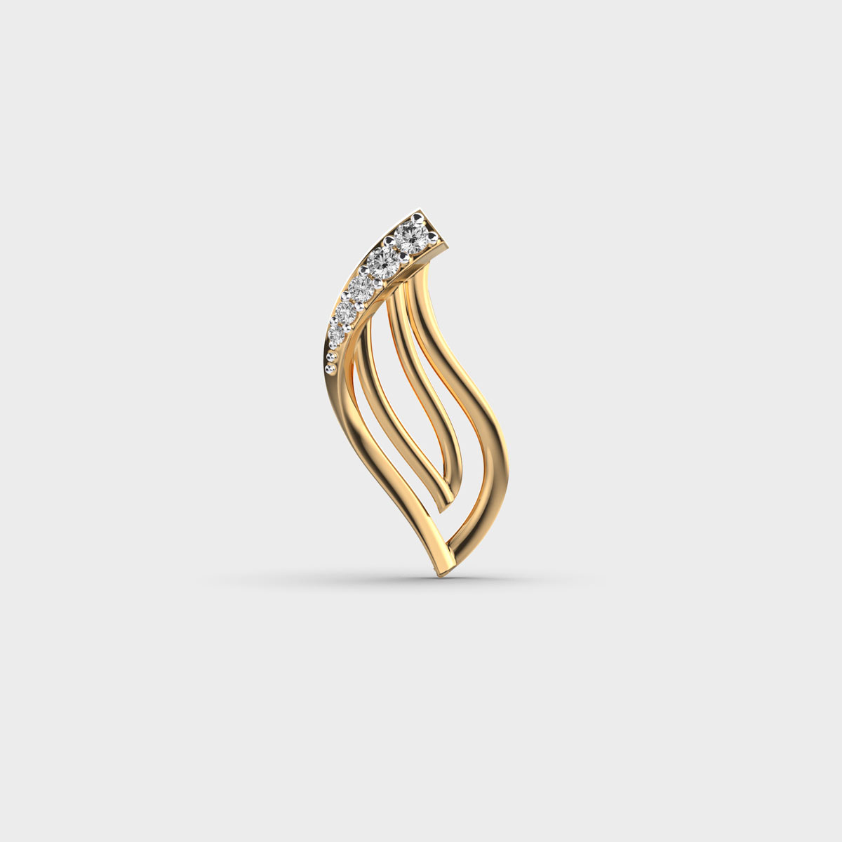 Wave Diamond Pendant (Without Chain)