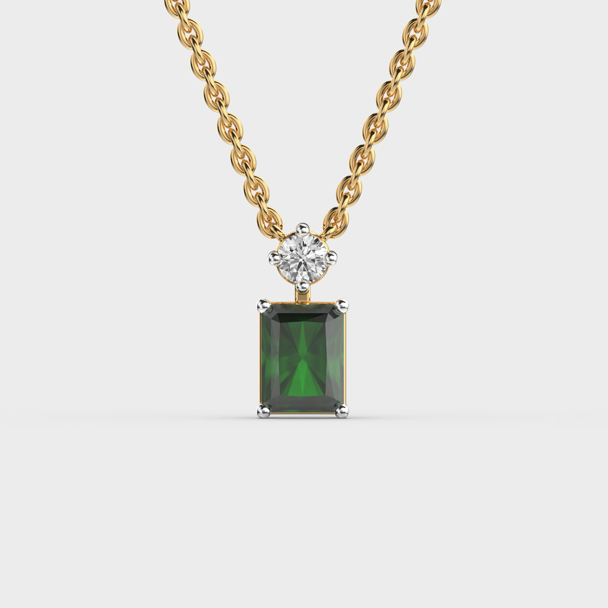 Elizabeth Taylor Green Stone Pendant (With Chain)