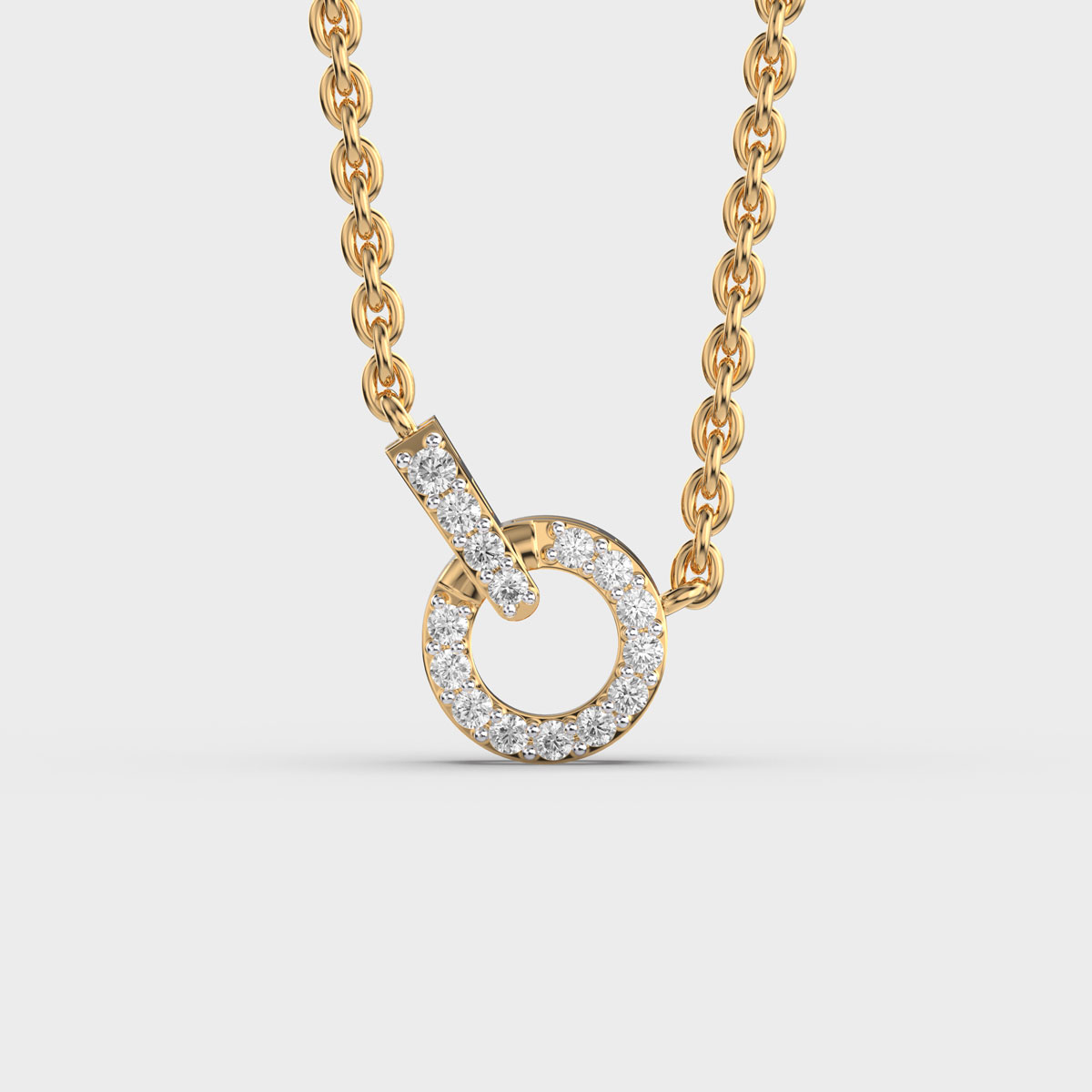 Circular Diamond Pendant (With Chain)