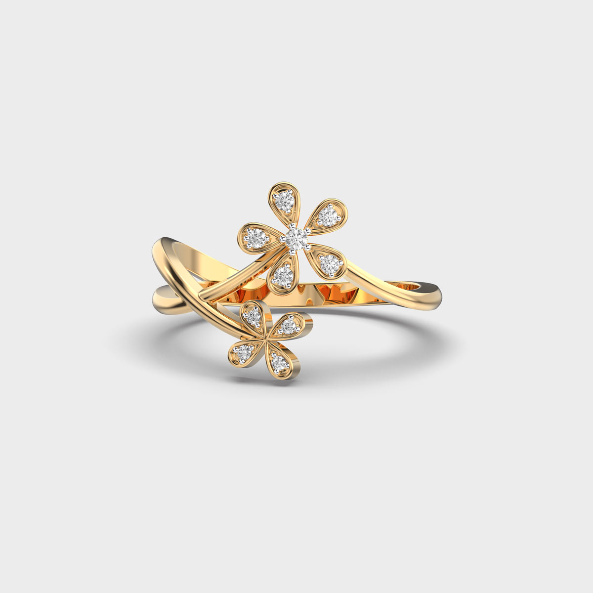 Enchanting Daffodil Petal Diamond Ring
