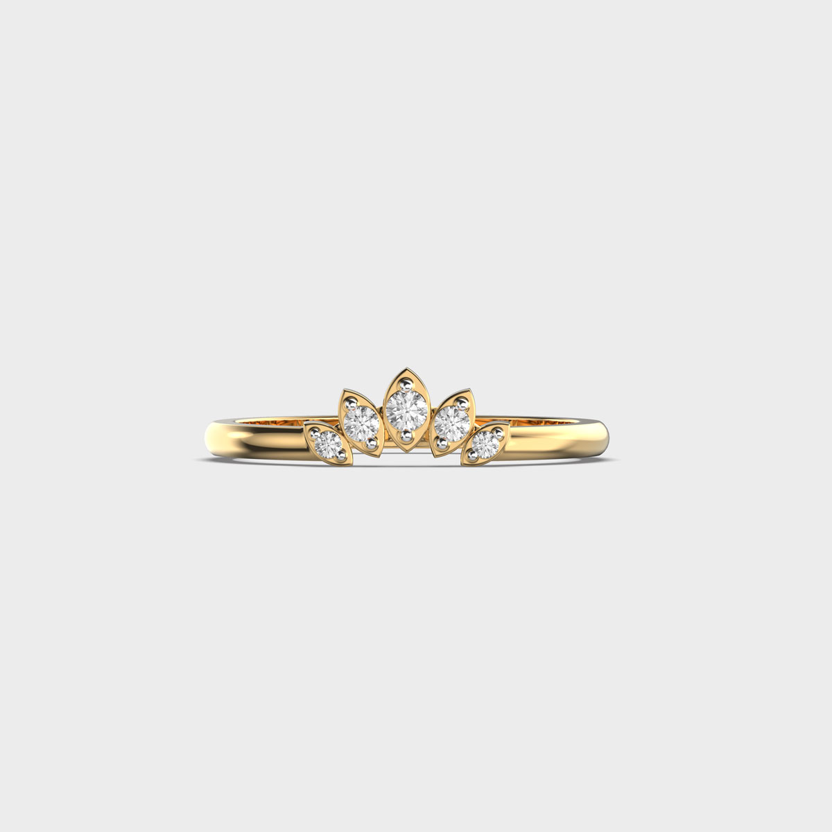 Lotus Crown Diamond Ring