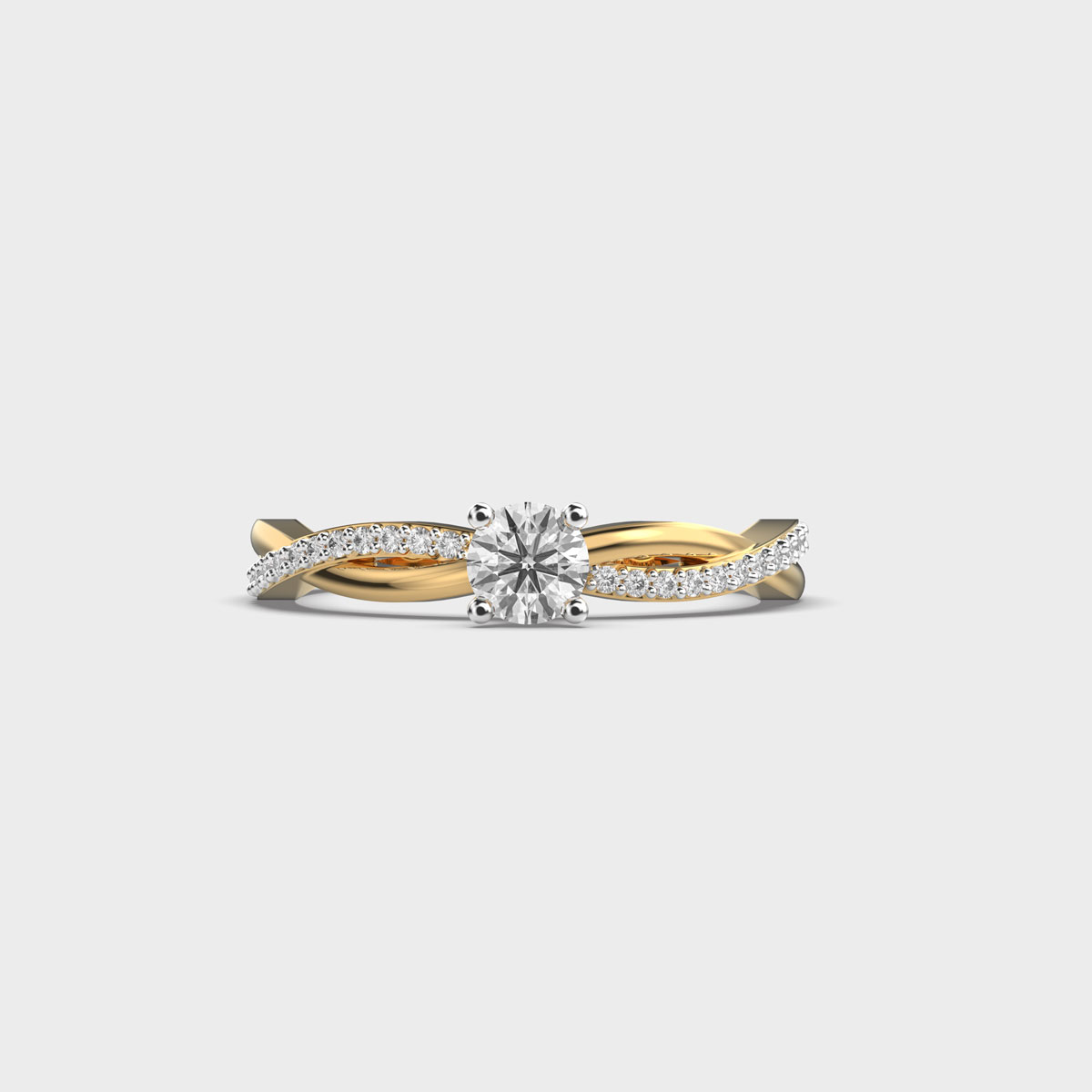 Twisted Diamond Solo Engagement Ring