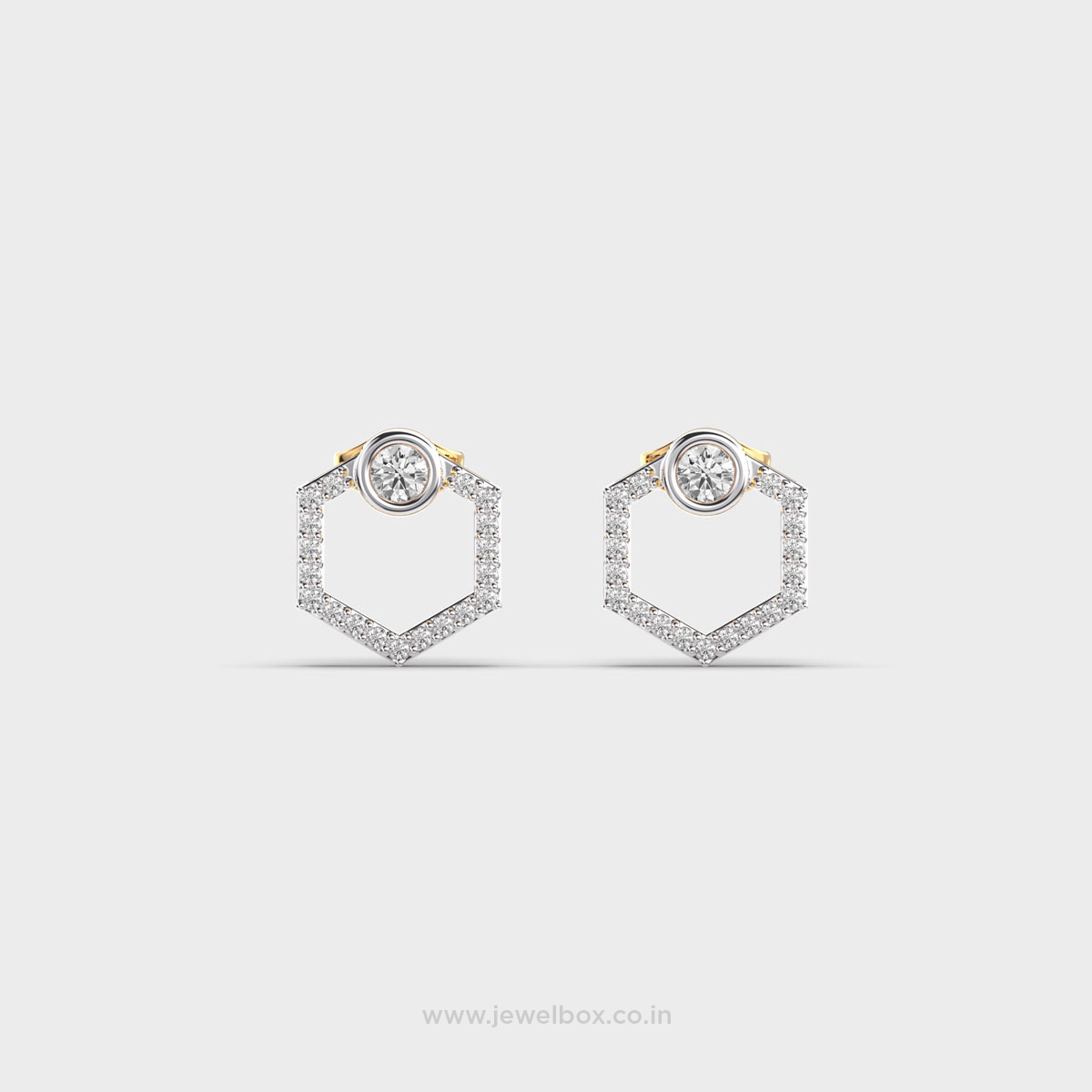 Pentagonal Snowflake Diamond Earrings