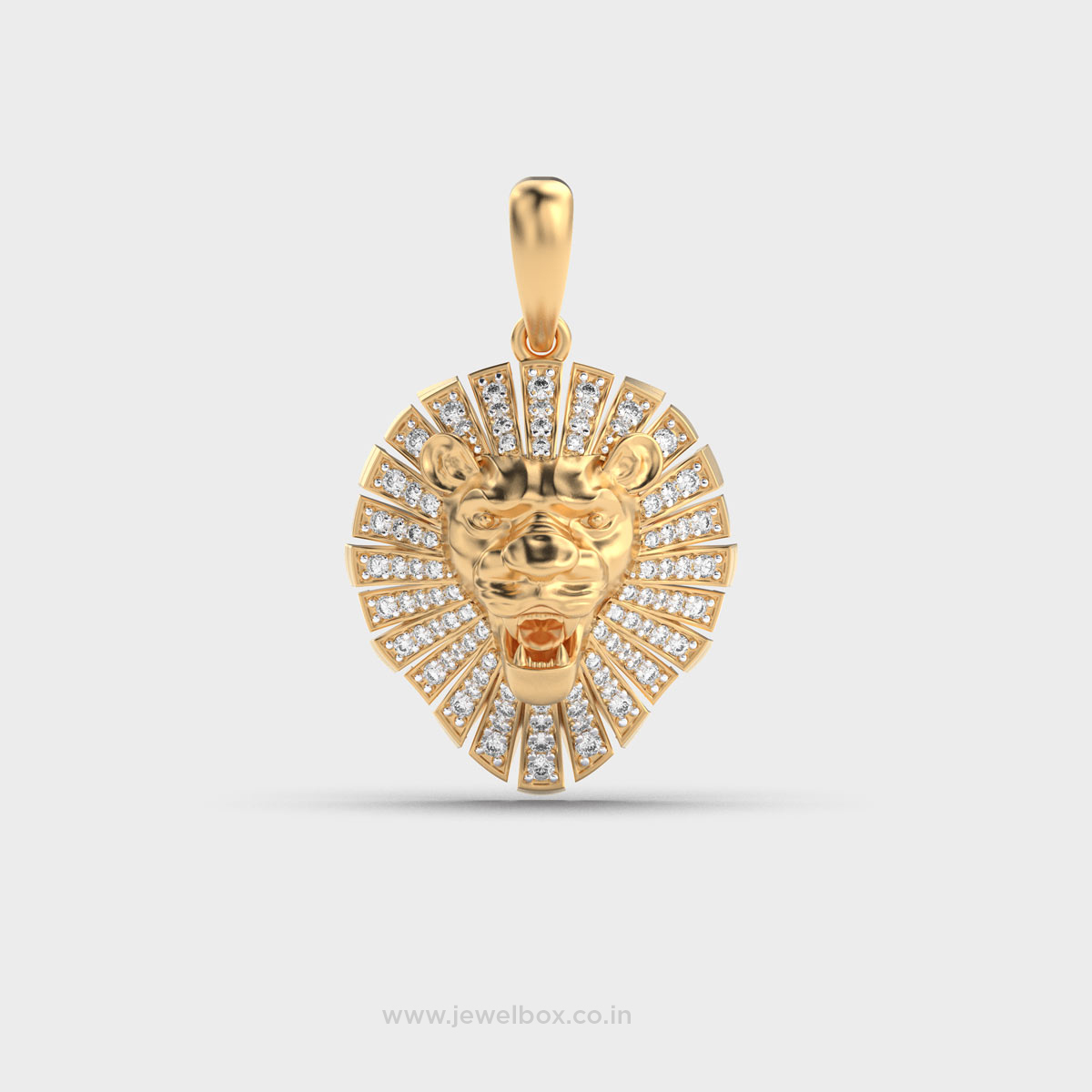 Brave Lion Heart Diamond Pendant (Without Chain)